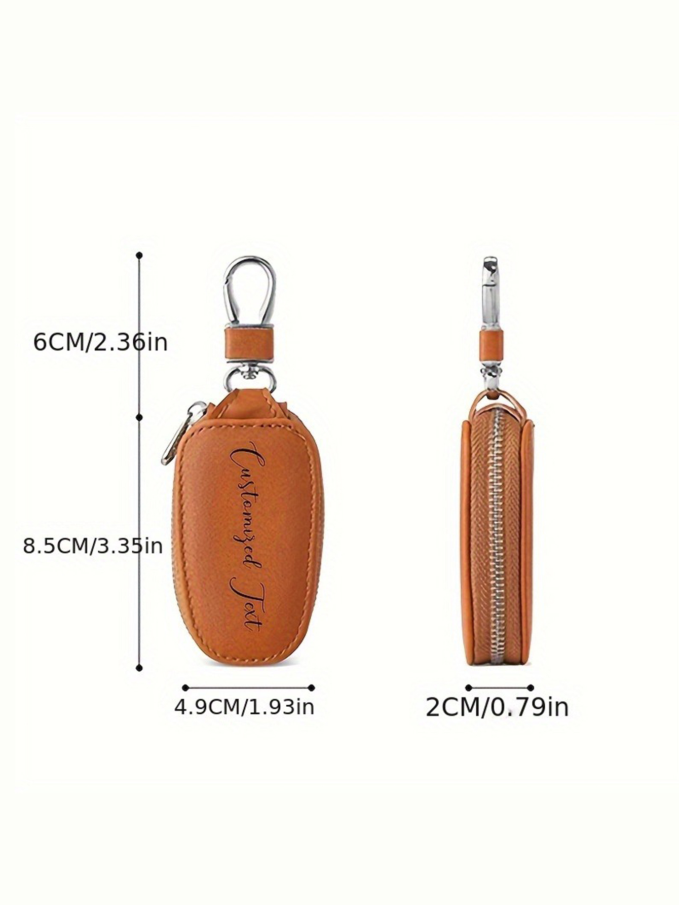 Custom Zipper Leather Key Organizer